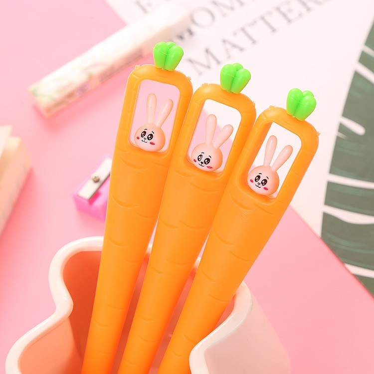 

1 LUSIN PULPEN GEL MOTIF WORTEL LUCU / PEN GEL BENTUK CARROT TERMURAH