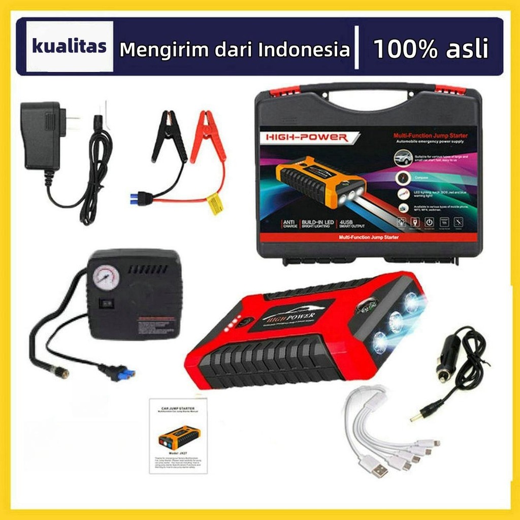 SHIIE Jump Starter Aki Mobil Motor Vtoman X3 Pro Power Bank 12000mah Bisa Pompa 99800MAH mobil start