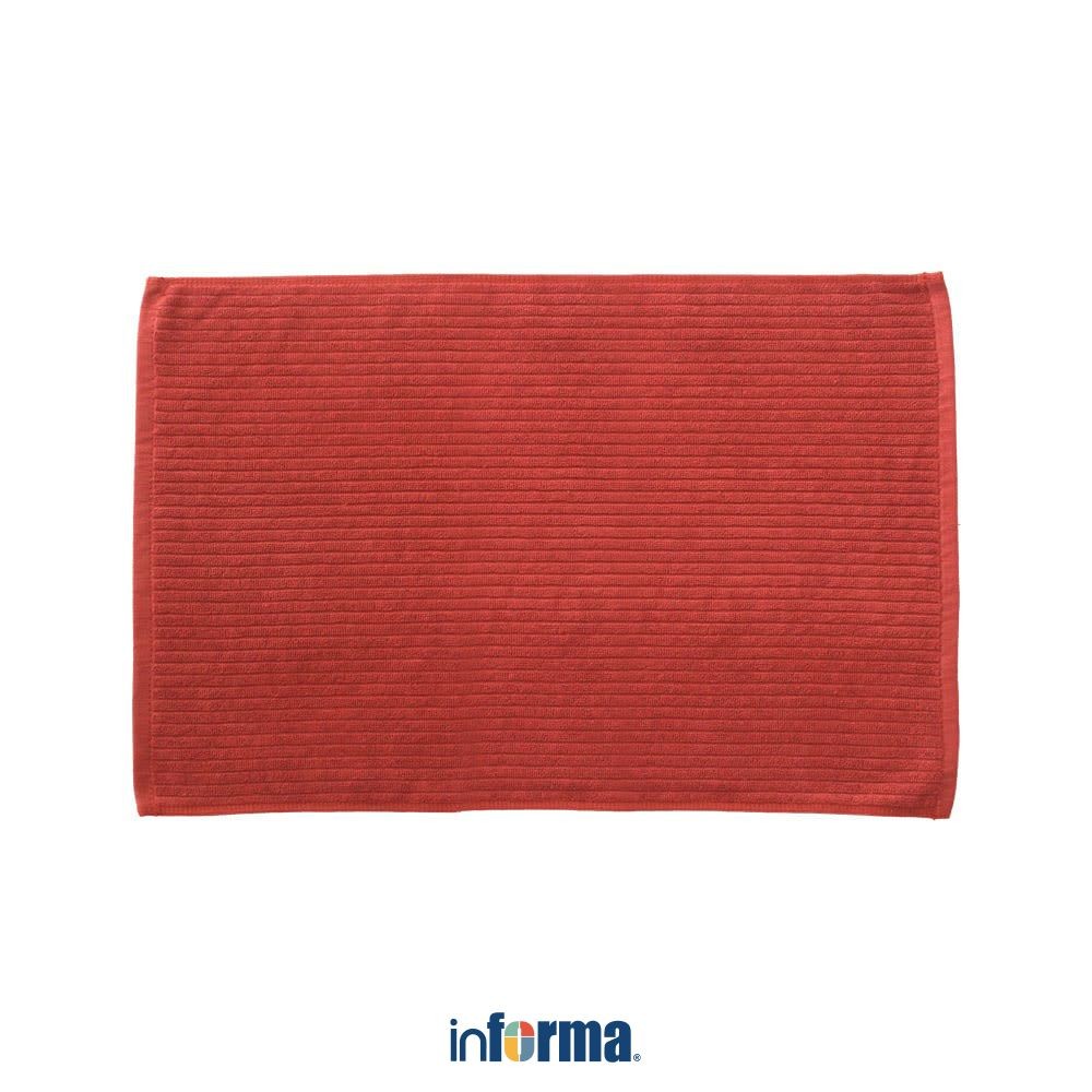 Informa 40x60 cm Keset Kamar Mandi Katun Tarve - Merah Bathmat Kain Lap Kaki Toilet Bathroom Door Ma
