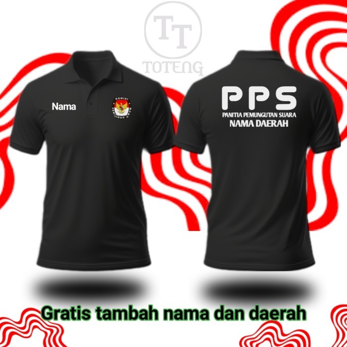 baju kaos Polo kerah pps Panitia Pemilu seragam PPS pilkada Bawaslu Tps custom pria