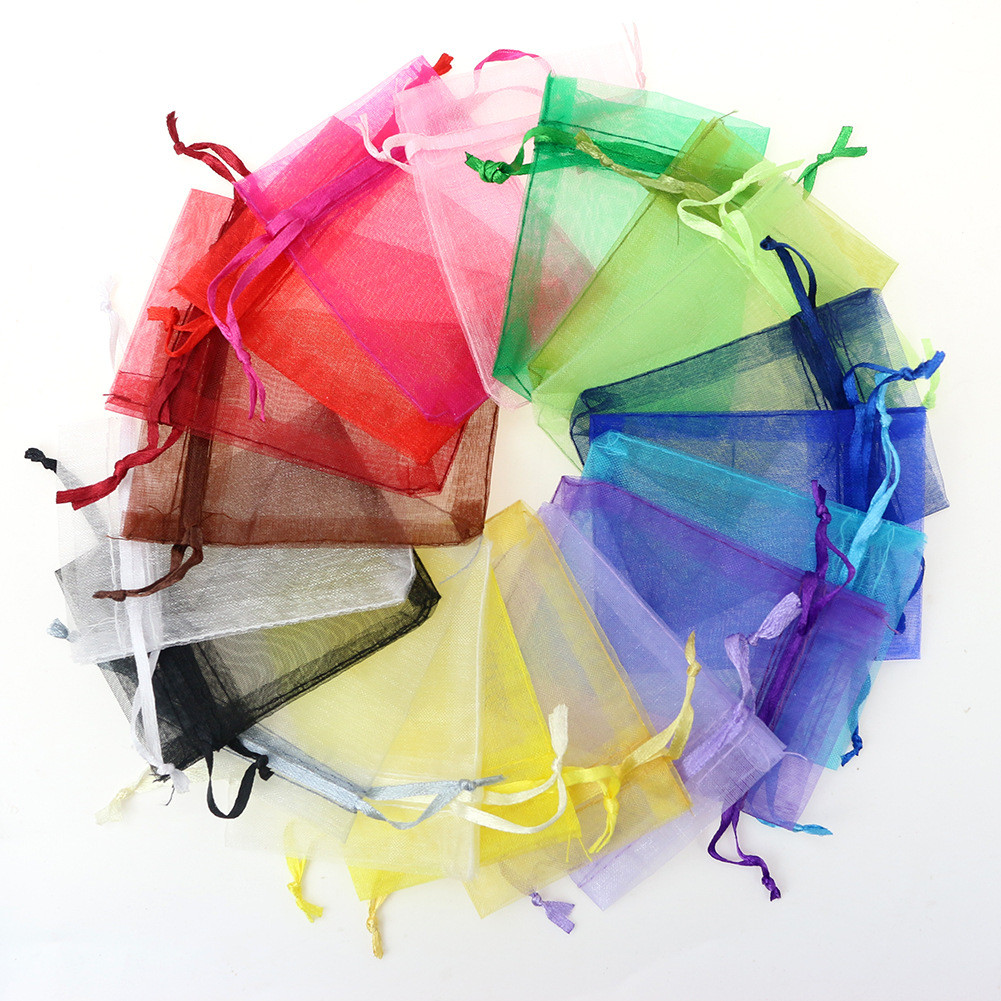 

50pcs 7x9 9x12cm Organza Bags Jewelry Packaging Bags Wedding Christmas Party Decoration White Black Red Blue Bags Gift Pouches