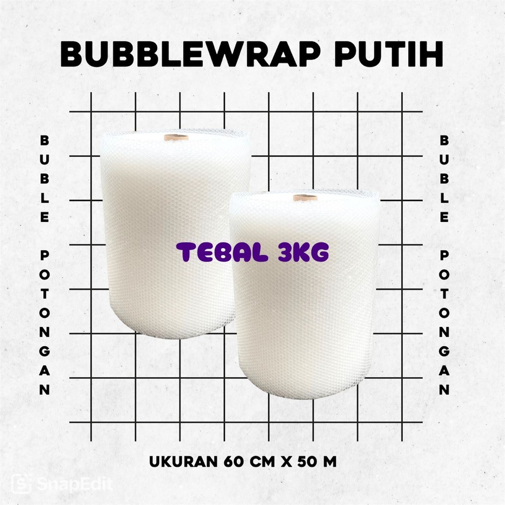 

Bubble Wrap Roll 50m / Plastik Bubble Packing / Pengemasan Extra Aman