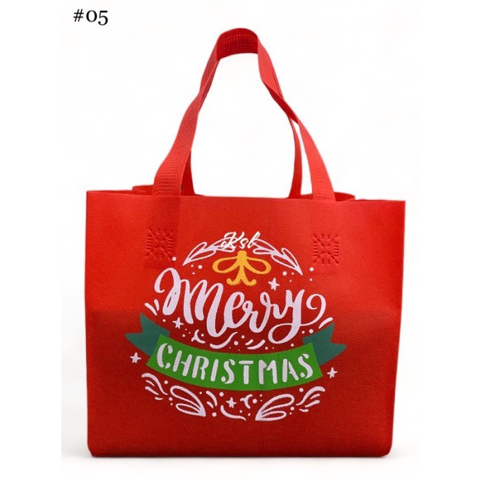 

Tas Spunbond / Tas Kain Belanja / Goodie Bag HLS KOTAK ( kotak nasi / kue ) NATAL 20, 22, 24, 26, 28