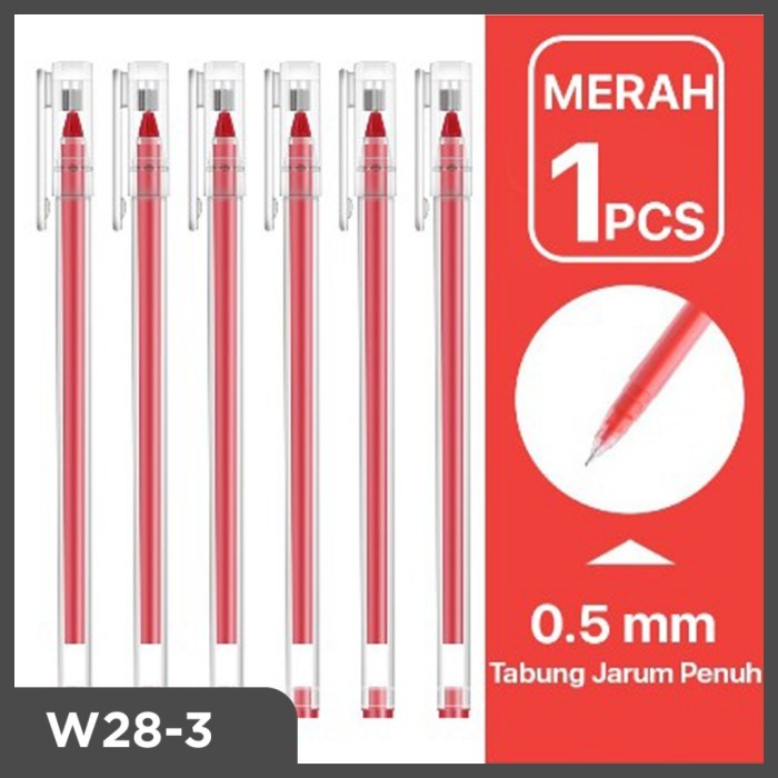 

Homify Living AIMILO Gel Pen Pulpen.5mm 1 PCS Ink Water Base Panjang 14.5cm - Merah