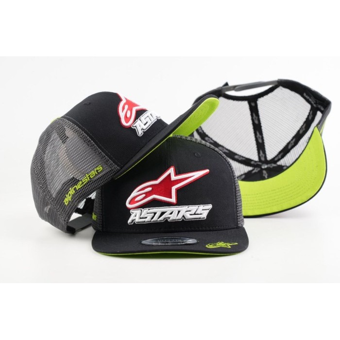 Topi snapback alpinestar original import-hat - Hitam Lis Merah
