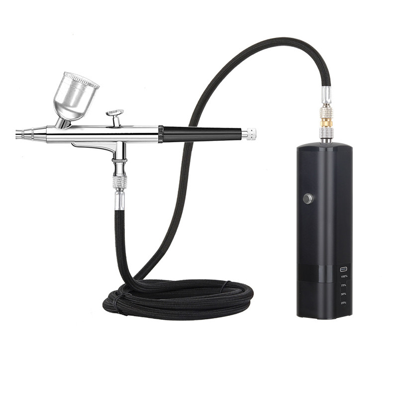 

Mini Airbrush Pocket Compressor Hose Spray Dual Action Gun High Pressure Power Painting Barber Makeup Pneumatic Pump Tool