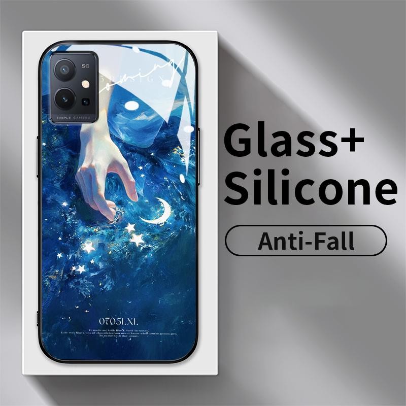 Casing Kaca Keras For Vivo T1 5G T1x 4G T2 4G T3 U10 U3x U20 U3 X50 Lite Z1 Z1i Z1 Lite Z1x Z3x Z5i 