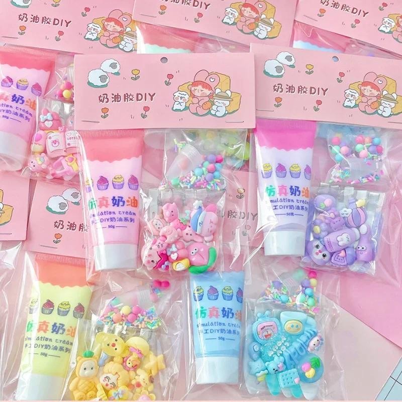 Simulated Cream Glue Hair Clip DIY Handmade Set Material Pack Cute Resin Accessories Clip Set Diy Ph