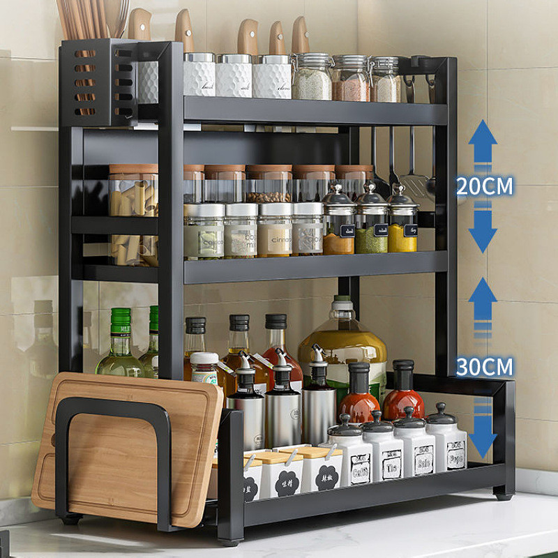

Thickening Upgrade Kitchen Storage Rack Stainless Steel Seasoning Chopsticks Shelf Organizer Knife Jar Kitchen Organizer Tools