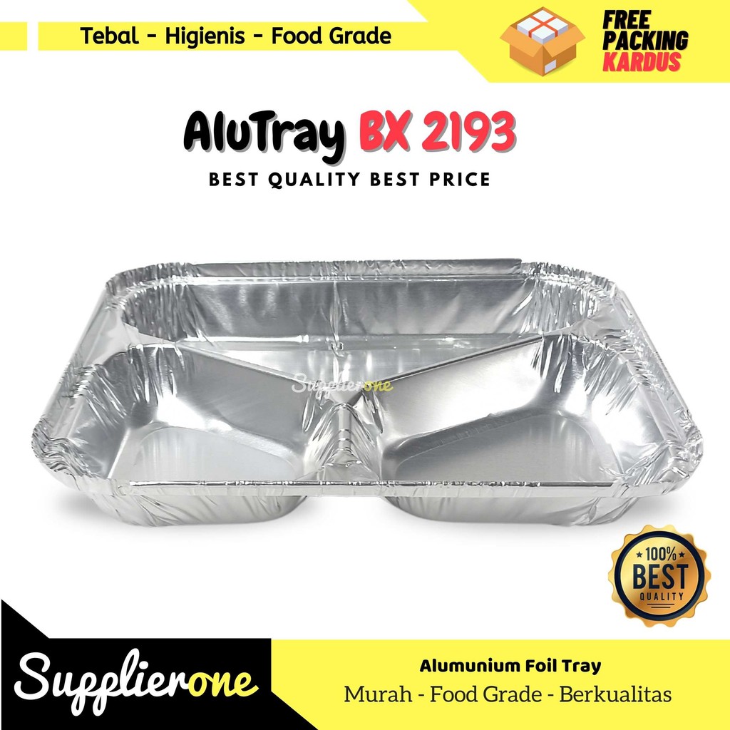 Alumunium Foil Tray Bento Sekat 3 BX 2193 / Alumunium Foil Tray Bento /  Alumunium Foil Tray BX 2193
