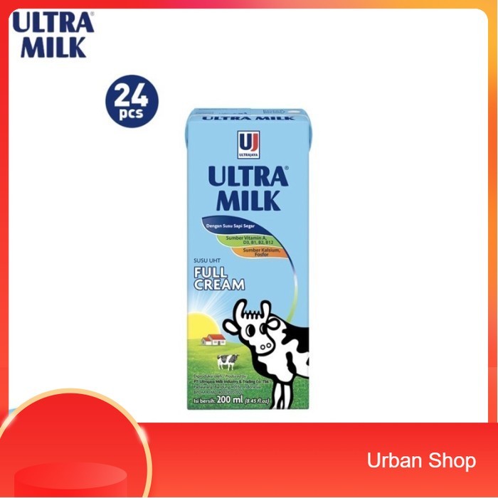 

UHT ULTRA MILK 200ml KARTONAN (1 dus isi 24 pcs) - FULL CREAM