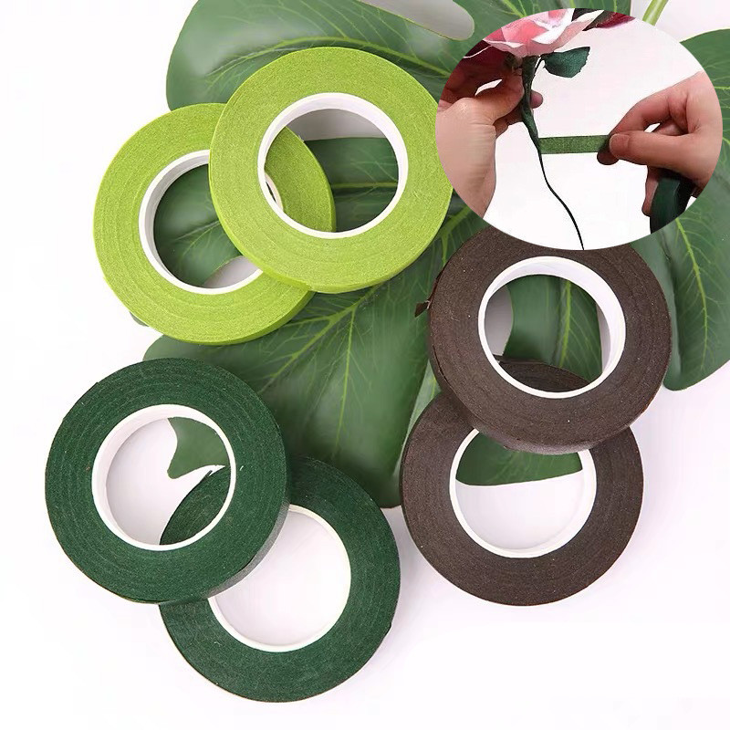 

30 Yard 12mm Self-adhesive Bouquet Floral Stem Tape Artificial Flower Stamen Wrapping Florist Green Tapes DIY Flower Supplies