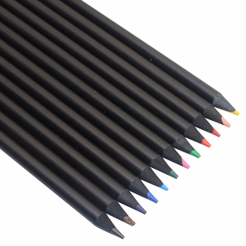 

12 Colors Drawing Painting Art Pencil Colored Pencils School Stationery Black Wooden Pencils Student Gifts Office Supplies Tools