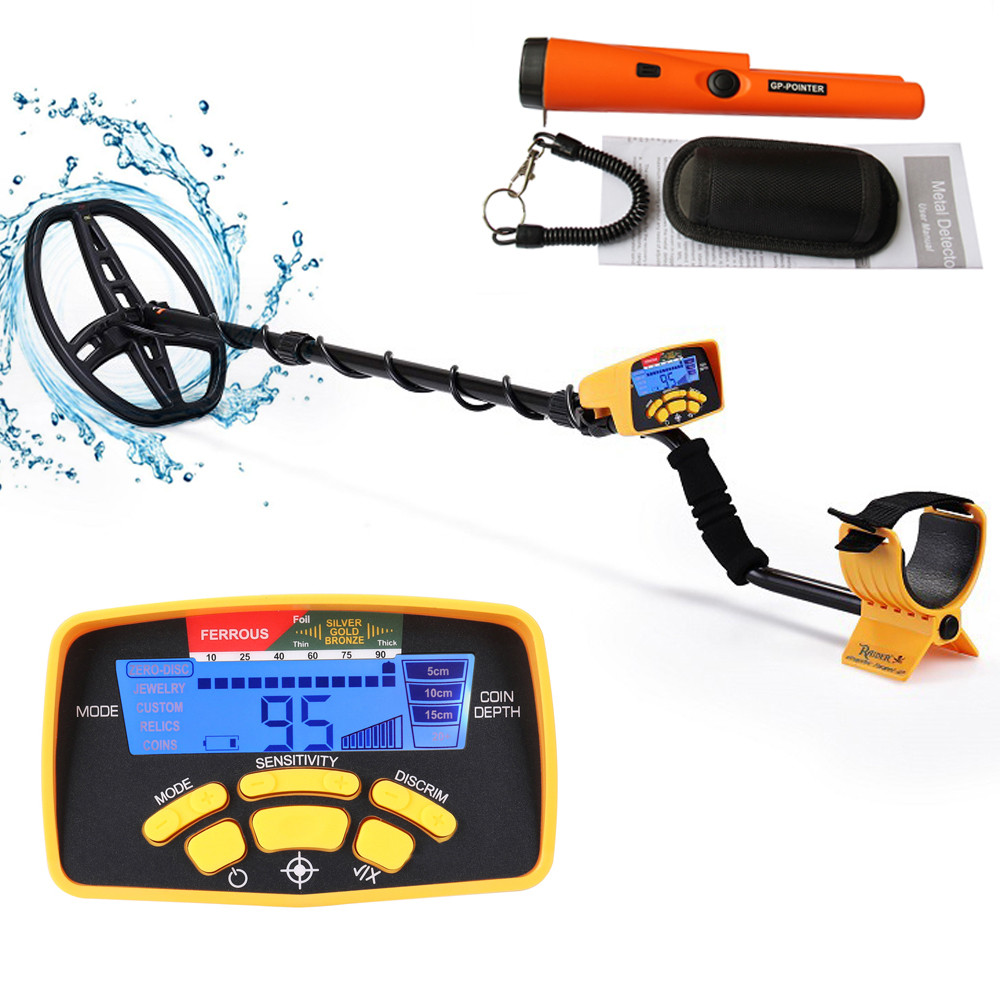 Professional Underground Metal Detector MD-6450  with Backup Light Digital Display 11" Waterproof Se