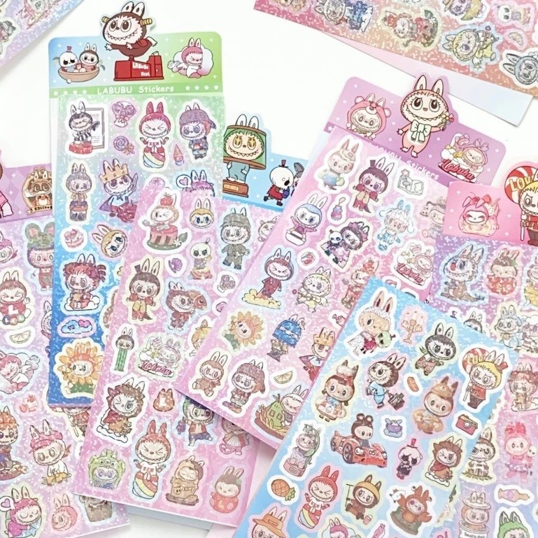 

GROSIRMAINANJKT Mainan anak LABUBU STIKER HOLOGRAM / paperr stiker hologram karakter labubu