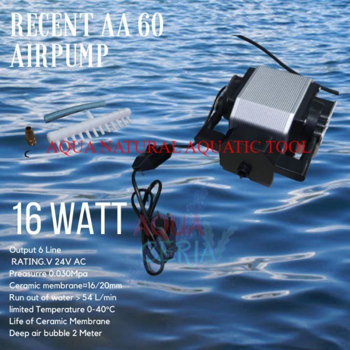 AIR PUMP RECENT AA 60 POMPA AERATOR AQUARIUM KOLAM IKAN