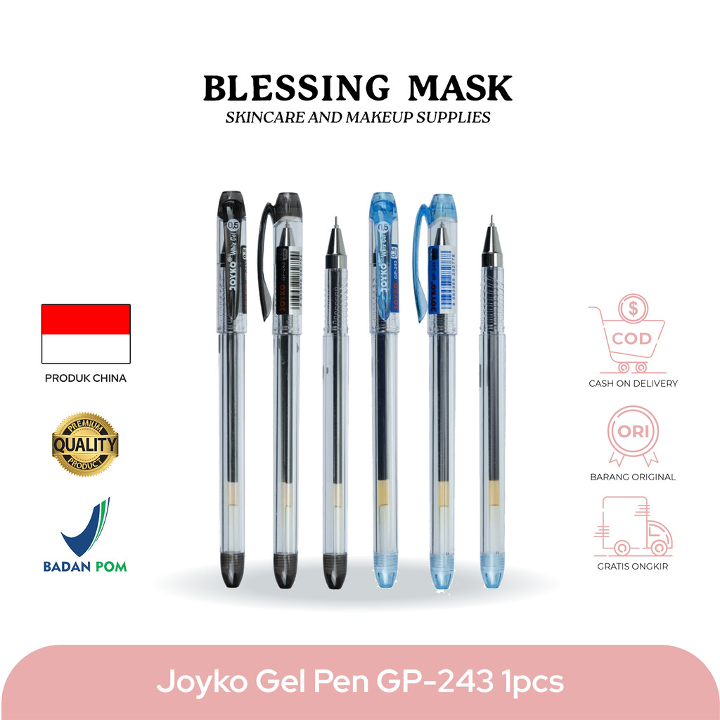 

JOYKO Gel Pen | Pulpen Pena Joyko GP-243 Whiz Gel | Pulpen Needle Tip | Big Fill Gel 0.5 mm | 1Pcs - Blessingmask ACC