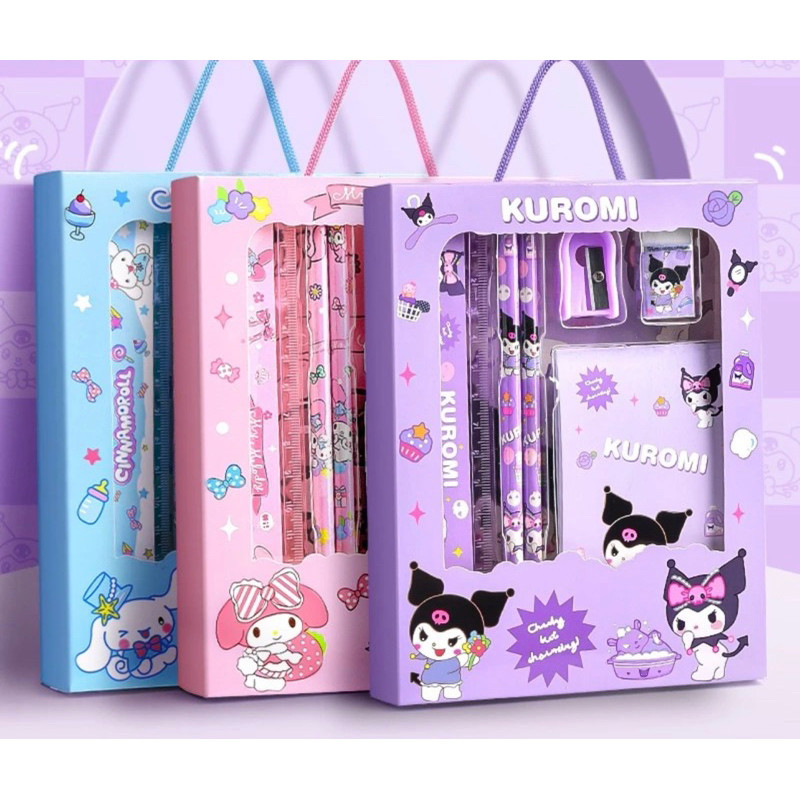 

(MGS) Kado Hadiah Ulang Tahun Hadiah Tukar Kado Set Alat Tulis Sanrio Pensil Kuromi Alat Tulis Kuromi