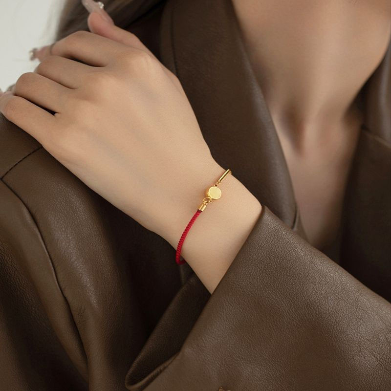 Gelang Tali Merah Sederhana Gelang Gaya Cina Gelang Wanita Karakter Fu Gelang Merek