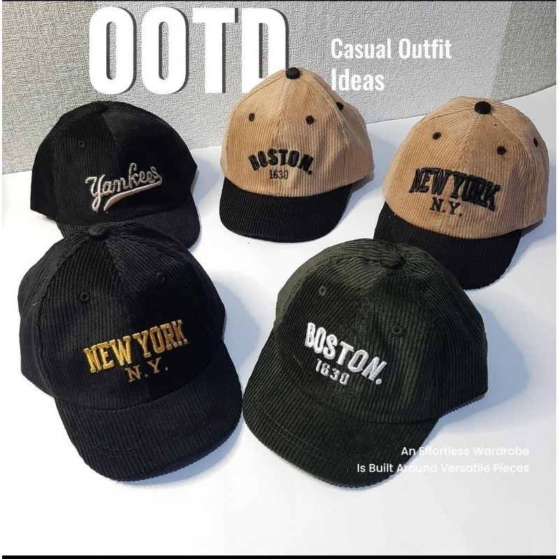 Topi Corduroy Anak / Topi Anak NY / Topi Keren topi bassebal anak