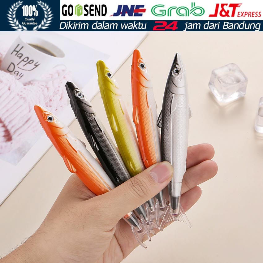

Pulpen Gel Karakter Ikan Laut 0.5mm / Bolpoint Lucu Tinta Hitam untuk Anak Sekolah Desain Kartun Oranye/Emas/Abu