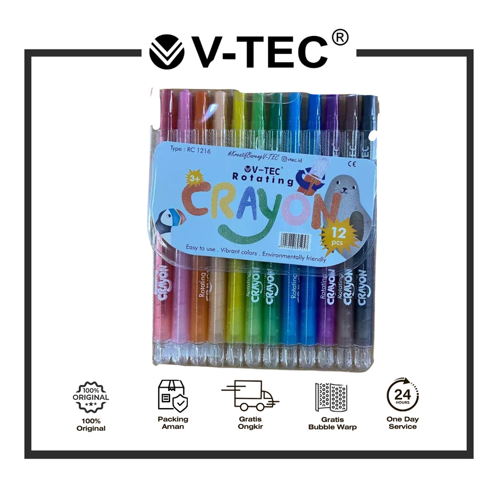 

V-TEC ROTATING CRAYON RC 2418 ISI 24 WARNA PCS