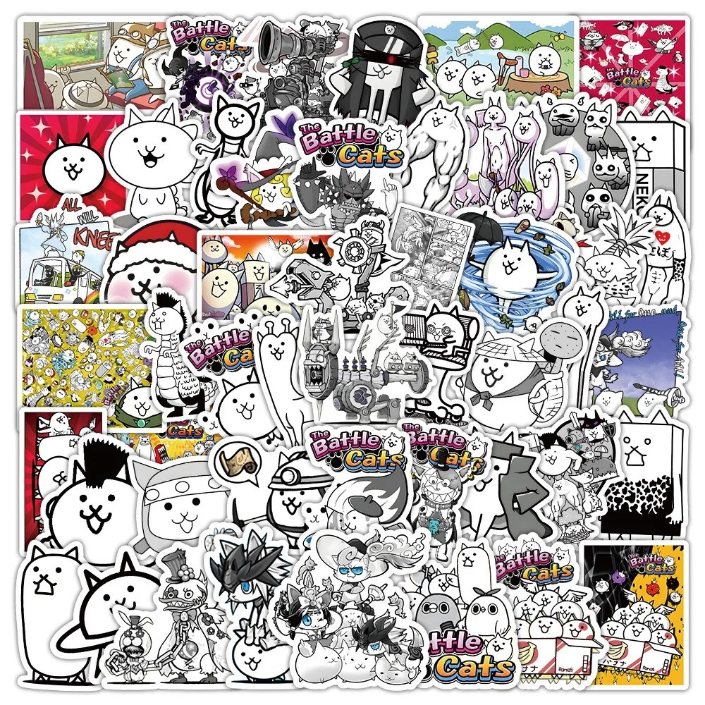 

10/30/50PCS The Battle Cats Stickers Funny Cartoon Game Cat Graffiti Laptop Phone Guitar Car Bike Skateboard Scrapbooking Decals