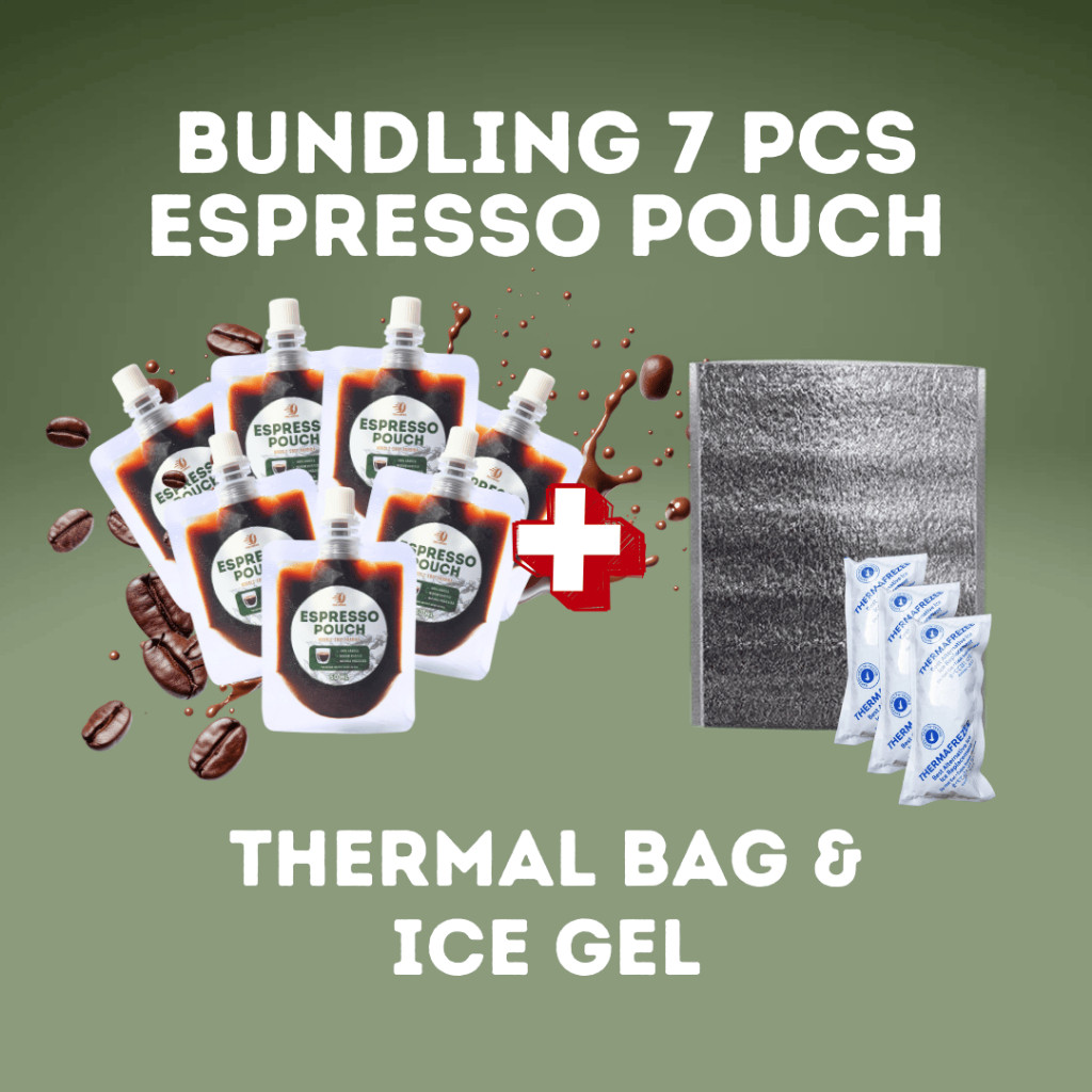 

QUIKOPI Bundling Espresso Pouch ARABIKA 7 pcs + Thermal Bag & Ice Gel - 100% Espresso Murni 50 ML