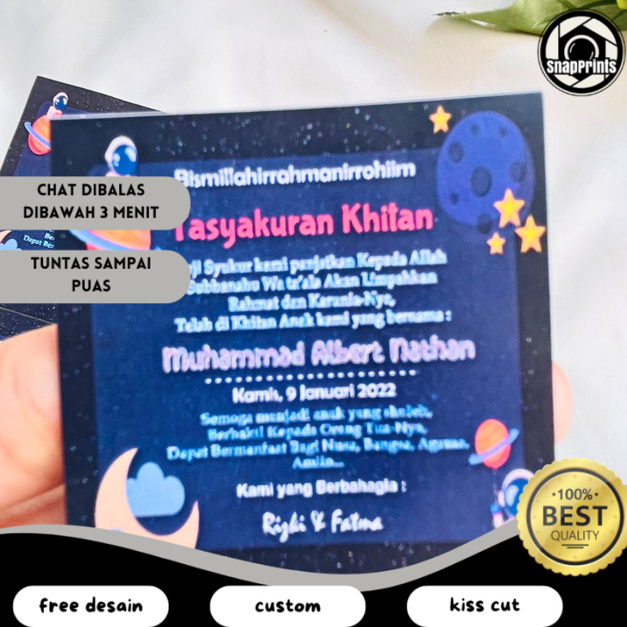 

SP 12-15 Cetak stiker syukuran khitan kotak tasyakuran walimatul khitanan custom unik