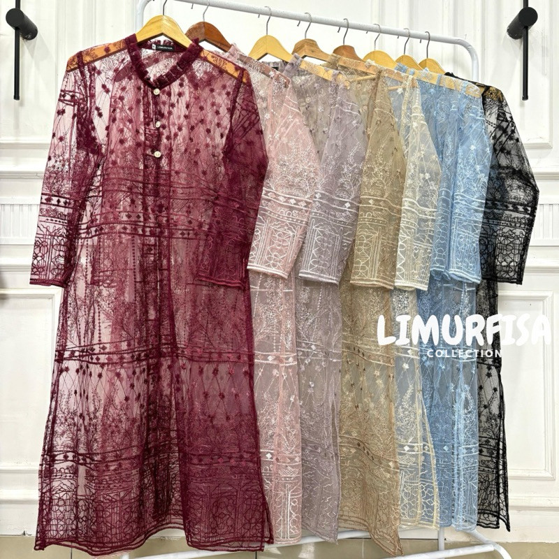 Khalisa Tile Sapto Etnik Outer Tille Brokat Lengan Panjang Kebaya Tunik atasan wanita outher brukat 