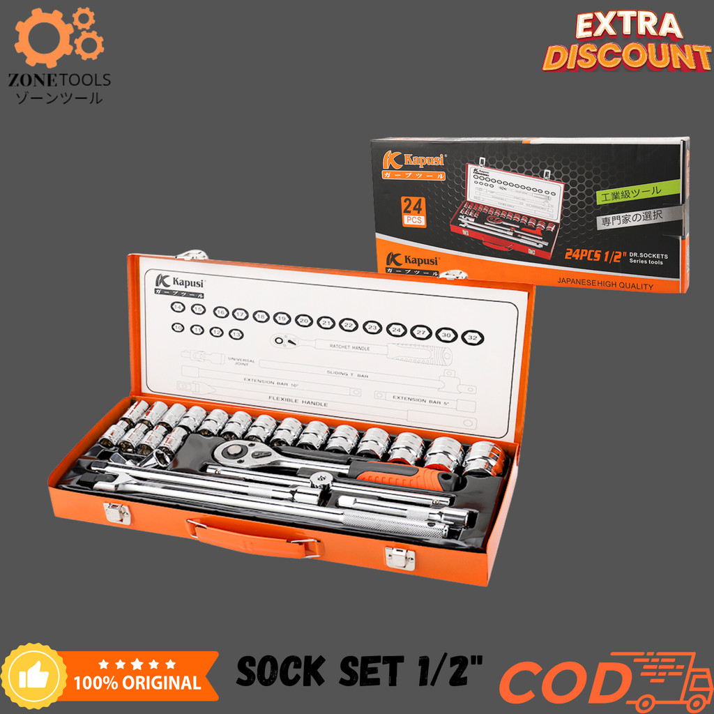 Kapusi Kunci Shock Set 24PCS/Set Kunci Lengkap/ Mata Shock Impact//Mata Kunci Shock/Mata Impact