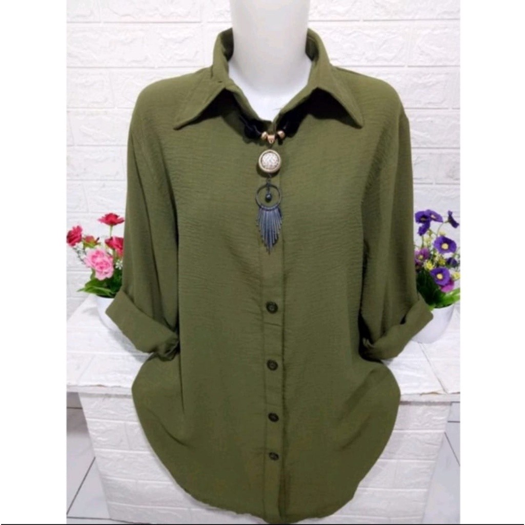 KEMEJA WANITA CRINKLE AIR FLOW PREMIUM TERBARU / ATASAN WANITA KEKINIAN / BAJU WANITA BAHAN CRINKLE 