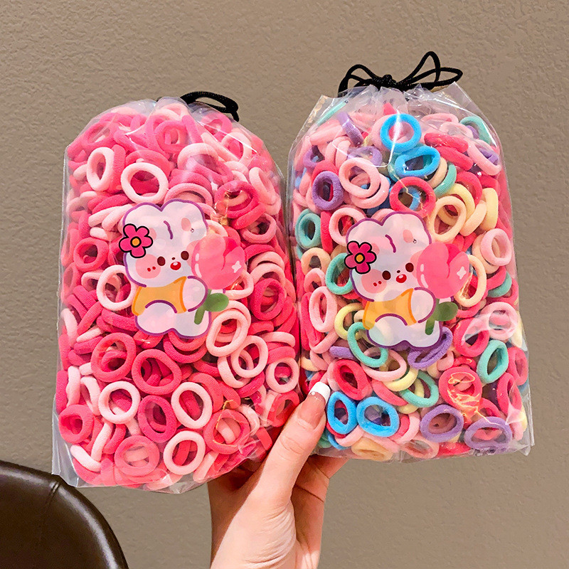 Jual Ikat Rambut Isi 200 Pcs Kunciran Rambut Anak Tali Rambut Elastis Model Donat Mini Warna Warni