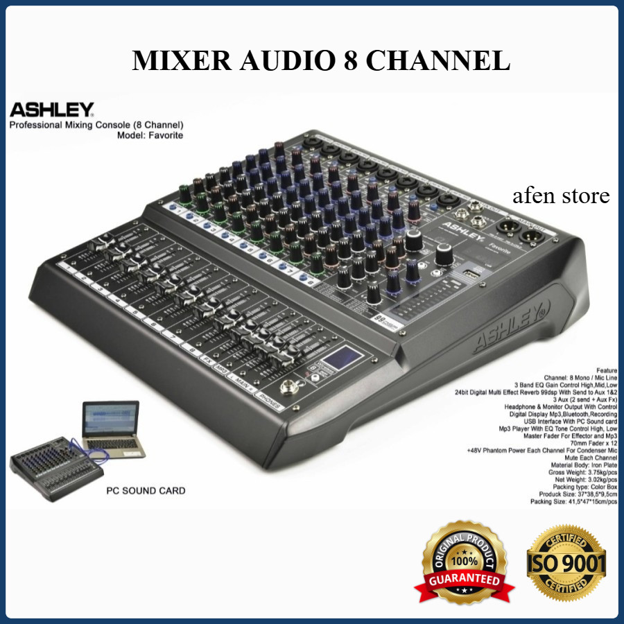 Mixer Audio Ashley Favorite 8 /|Favorite8 Professional Audio Mixer With USB Soundcard Original