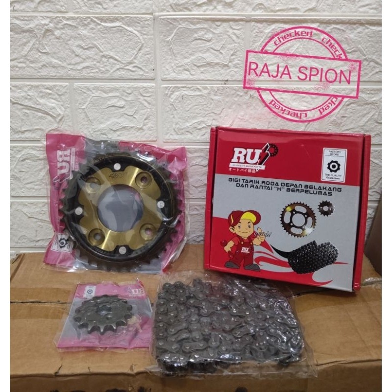 SANRIRINTOJAYASHOP Gear Set Revo ABS 428H 37T/Gir Set Revo ABS Merk RUI 428H 37T