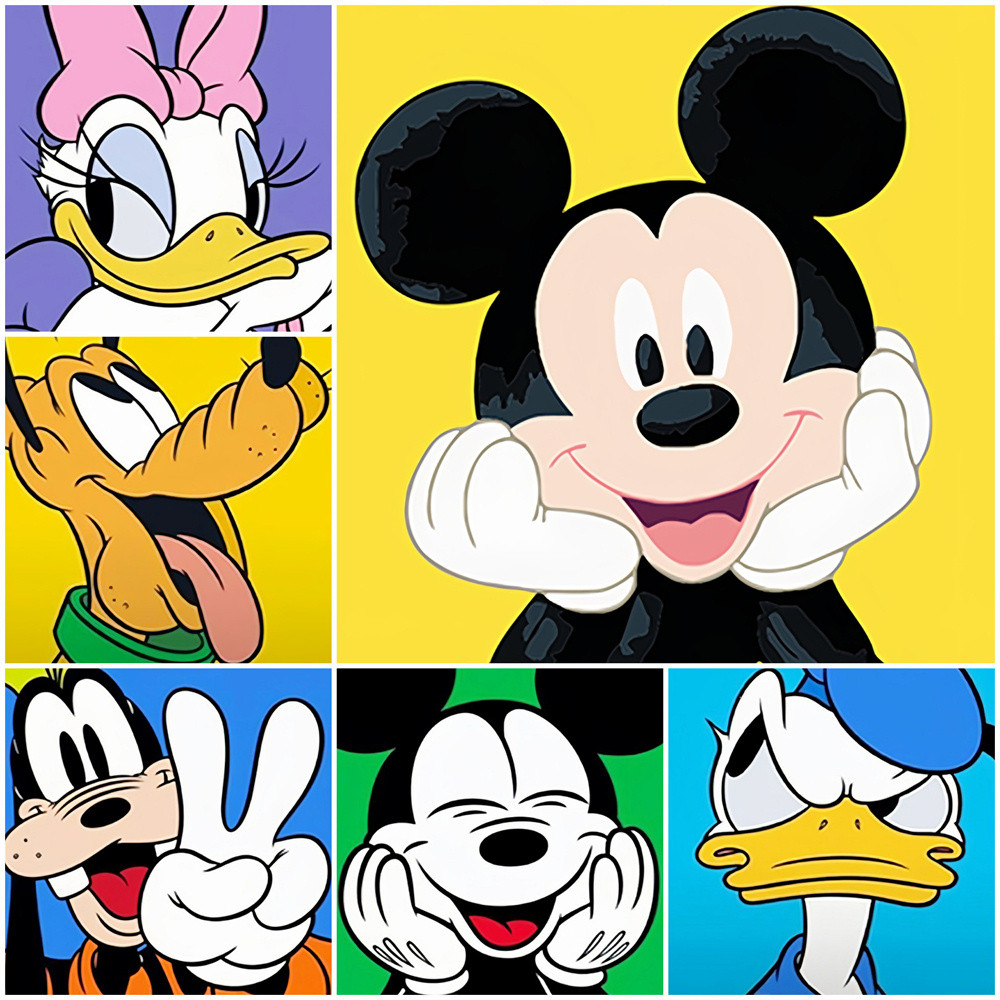 

Disney Painting By Numbers Cartoon Mickey Mouse Ready Frame Wall Art Decor Acrylic Paint On Canvas Donald Duck Kids Hobby