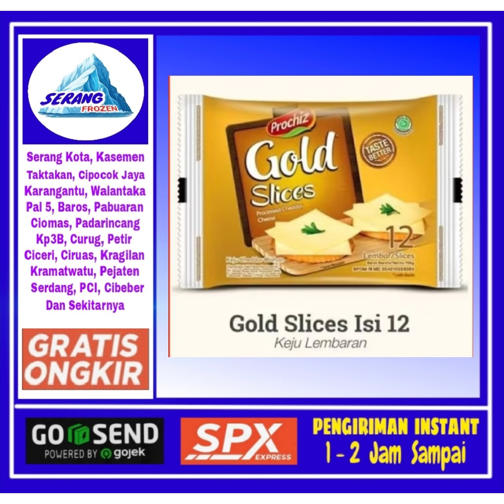 

Prochiz Gold Keju Slice 156gr, isi 12 Lembar. Serang Frozen