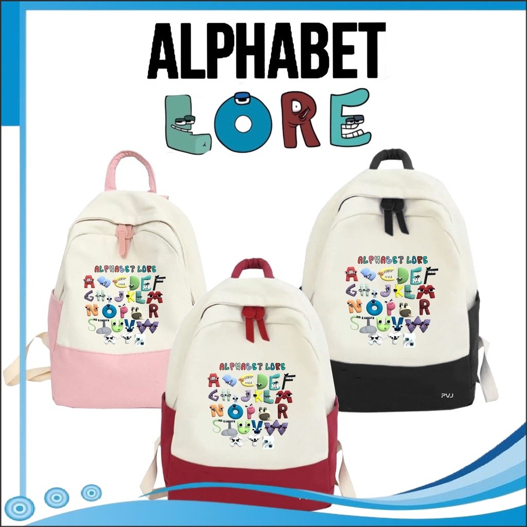 TB - Tas Ransel Anak Sekolah Motif Alphabet Role Unisex Fashion Kids 16 A1
