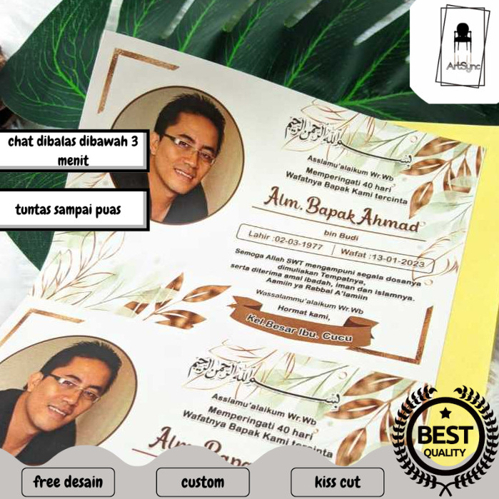 

Syncart Cetak Sticker Tahlil Dus Box Makanan Mengenang Wafatnya 40 100 1000 Harinya Free Desain