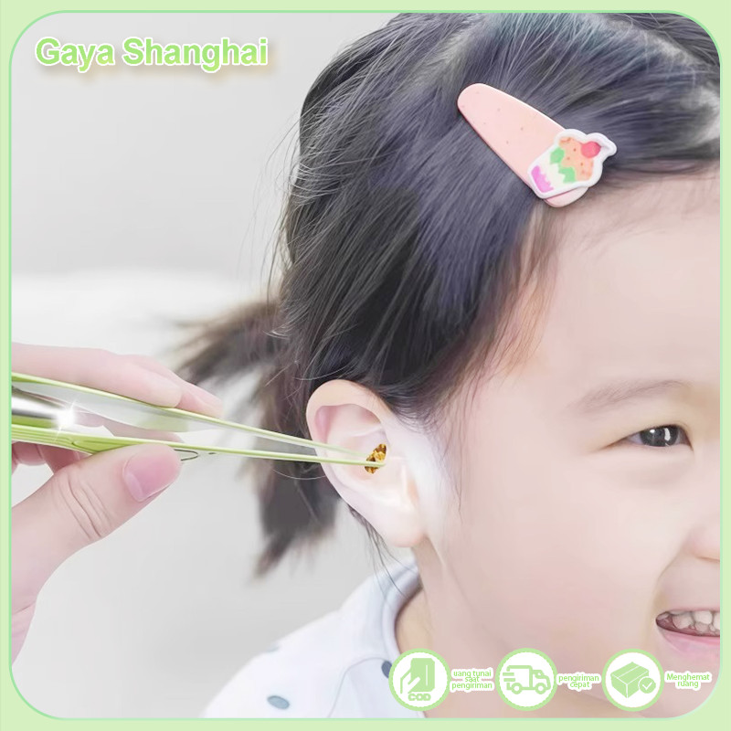 Alat pembersih telinga visual, artefak pembersih telinga dengan klip telinga bercahaya, alat pembers