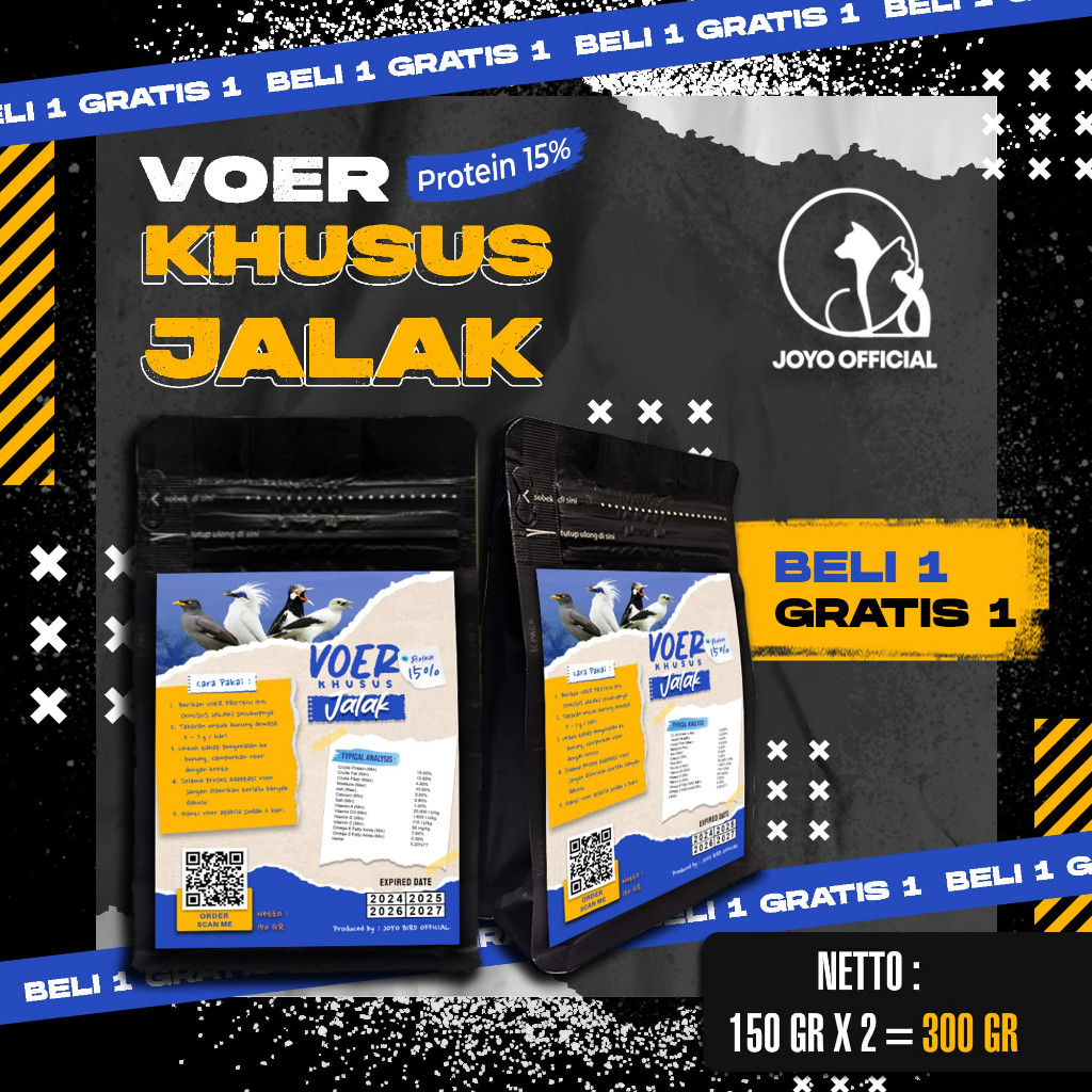 BELI 1 GRATIS 1 MAKANAN BURUNG JALAK | VOER BURUNG JALAK | VOER HARIAN | VOER NUTRISI KOMPLIT | VOER