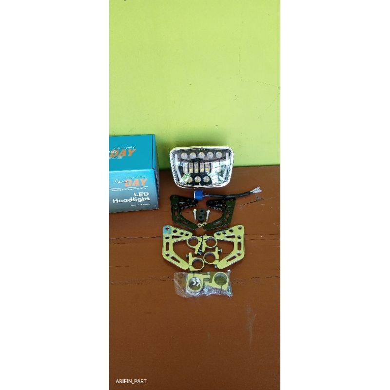 (COD) LAMPU DAYMAKER RX KING SET BREKET MODEL BPR.0 LAMPU RX KING LED LIS CROM SET PANGKON PNP SHOCK