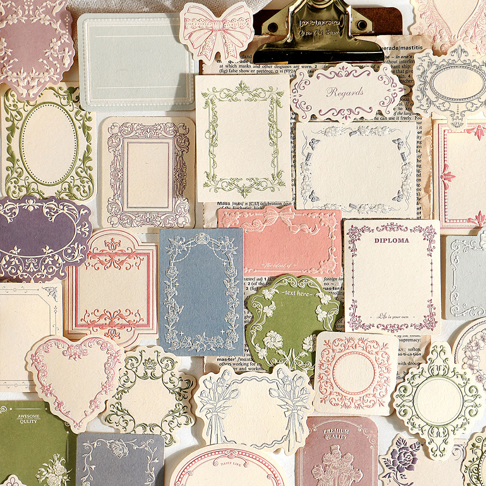 

30pcs Decor Scrapbooking Vintage Label Materials Paper Combo Kit DIY Junk Journal Collage Photo Album Retro Background Paper