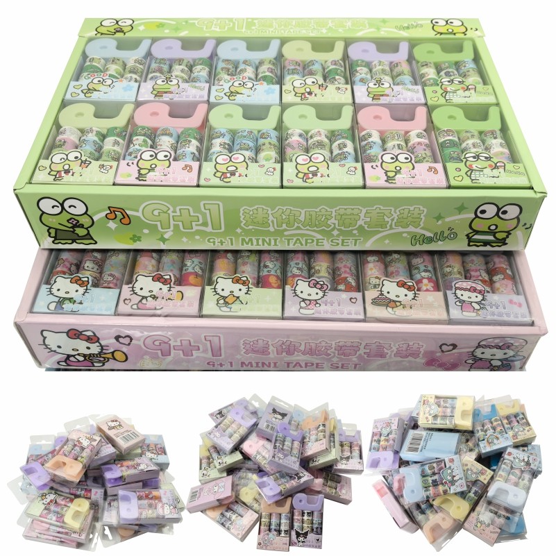 

Sanrio Hello Kitty keroppi Hangyodon Mini Washi Tape Stickers Set Cute Student Kids Handbook Beautification Decorat DIY Sticker