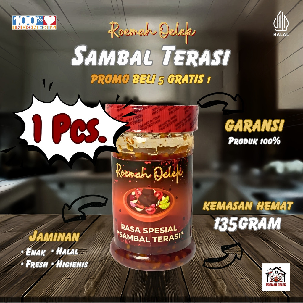 

[1Pcs] Sambal Terasi Bakar 135gr – Pedas Klasik Khas Nusantara! | Roemah Oelek