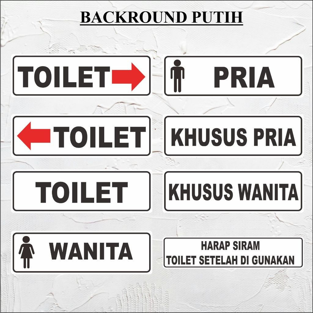 SIGN ACRYLIC PETUNJUK TOILET PRIA WANITA / PENANDA TOILET ARAH KANAN KIRI / PAPAN AKRILIK TULISAN TO