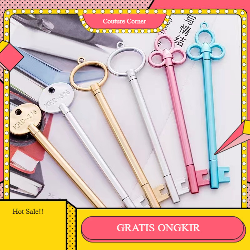 

【CORNER1】 SALE!! Pulpen Bentuk Kunci 0.5mm Alat Tulis Unik Pena Lucu
