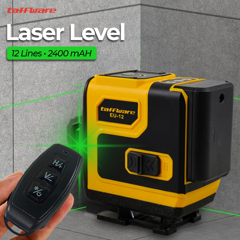 

Taffware Laser Level Green Beam 12 Lines Self Leveling Ground and Wall - EU12 - Yellow