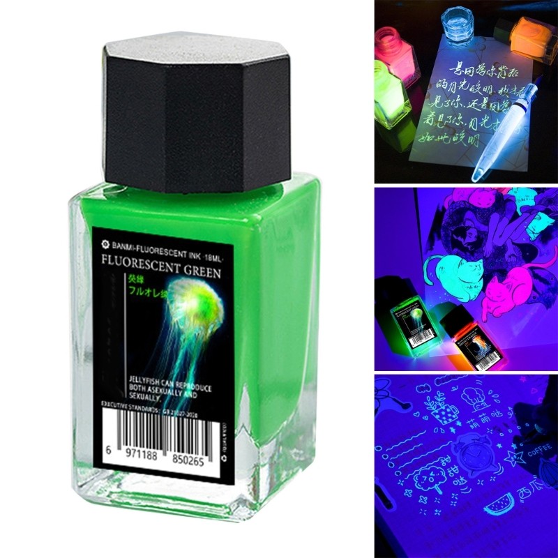

Colored Invisible Ink for Secret Writing, Art IllustrationsDrawing, 18ml Colorful Calligraphy Ink for Glass Dip Pen 896C