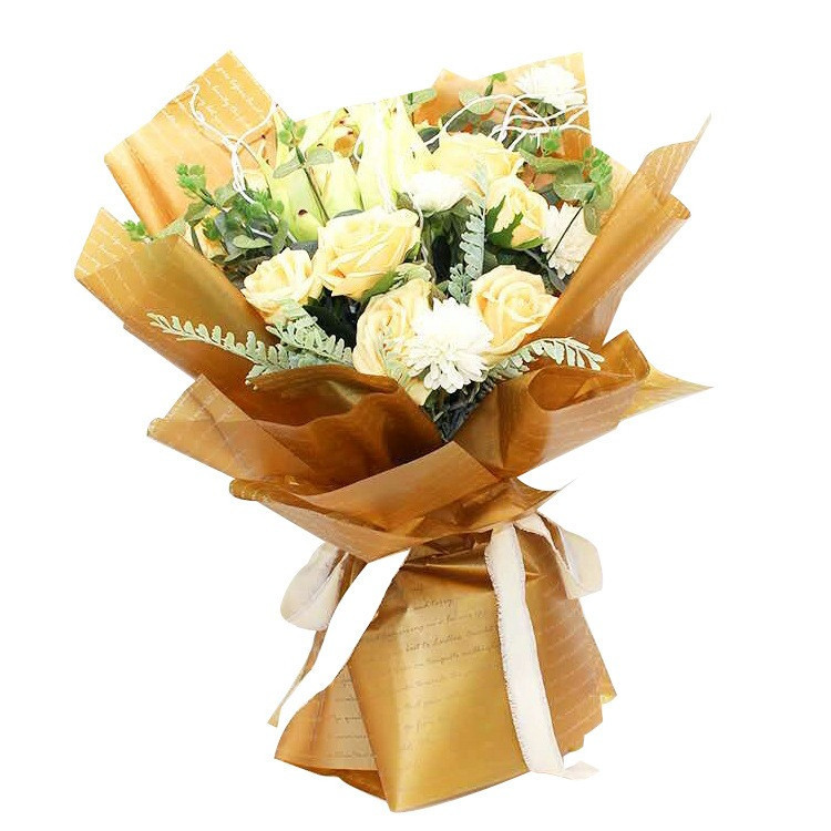

Kertas Buket Bunga List Gold Line Emas Flower Wrapping Paper Cellophane Florist Goldline Lembaran KB118